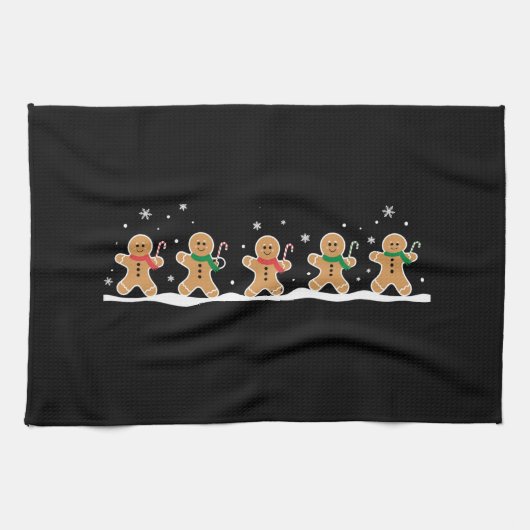 Gingerbrei Man Niedlich Weihnachtsbaker Geschirrtuch (Horizontal)