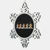 Gingerbrei Man Niedlich Weihnachtsbaker Schneeflocken Zinn-Ornament (Rechts)