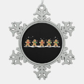 Gingerbrei Man Niedlich Weihnachtsbaker Schneeflocken Zinn-Ornament (Vorderseite)