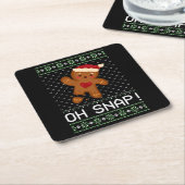 Gingerbrei Man Oh Snap Weihnachten Rechteckiger Pappuntersetzer (angewinkelt)