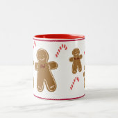 Gingerbrei Man Personalize Name Family Holiday Zweifarbige Tasse (Mittel)