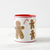 Gingerbrei Man Personalize Name Family Holiday Zweifarbige Tasse (Mittel)