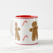 Gingerbrei Man Personalize Name Family Holiday Zweifarbige Tasse (Vorderseite Links)