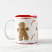 Gingerbrei Man Personalize Name Family Holiday Zweifarbige Tasse (Links)