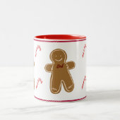 Gingerbrei Man Personalize Name Family Holiday Zweifarbige Tasse (Mittel)
