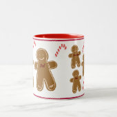 Gingerbrei Man Personalize Name Family Holiday Zweifarbige Tasse (Mittel)