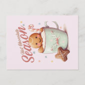 Gingerbrei Man Postcard Blush Pink Man Postkarte (Vorderseite)
