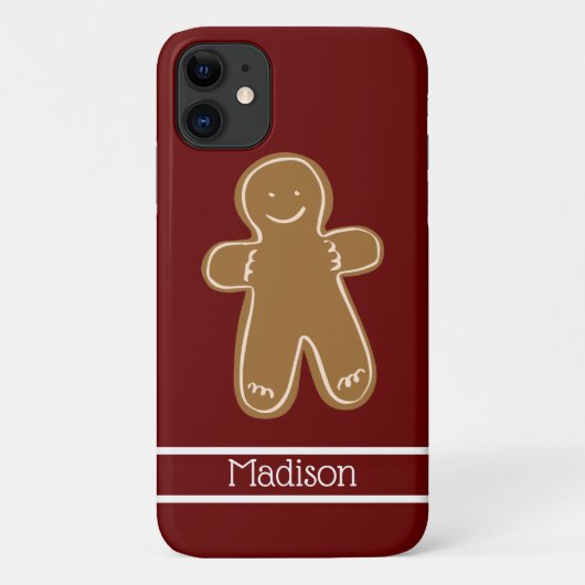 Gingerbrei Man Red Personalisiert Name Niedlich Case-Mate iPhone Hülle (Rückseite)