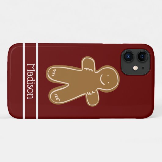 Gingerbrei Man Red Personalisiert Name Niedlich Case-Mate iPhone Hülle (Rückseite (Horizontal))