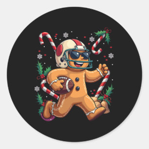 Gingerbrei Man spielt Fußball Weihnachten Weihnach Runder Aufkleber