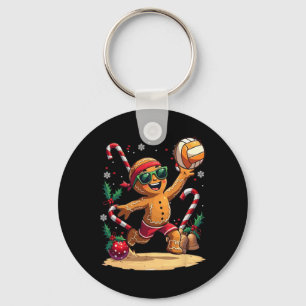 Gingerbrei Man spielt Volleyball Weihnachten Weihn Schlüsselanhänger