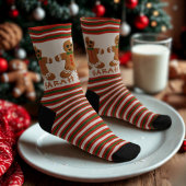 Gingerbrei Man Stripes Custom Holiday Socks Socken