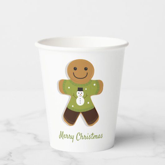 Gingerbrei Man Sweater Christmas Paper Cups Pappbecher (Vorderseite)