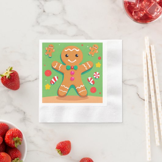 Gingerbrei Man Weihnachtsbuch Napkin Serviette (Beispiel)