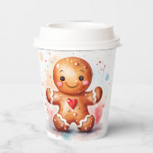 Gingerbrei Man Weihnachtsfeiertag Pappbecher (Rückseite)
