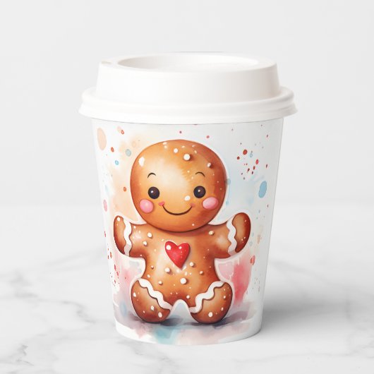 Gingerbrei Man Weihnachtsfeiertag Pappbecher (Rückseite)