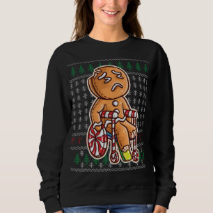 Gingerbrei Mann im Rollstuhl gebrochen Leg Joke Co Sweatshirt