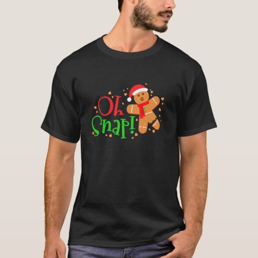 Gingerbrei Mann Weihnachten Oh schläfchen Backbake T-Shirt (Vorderseite)