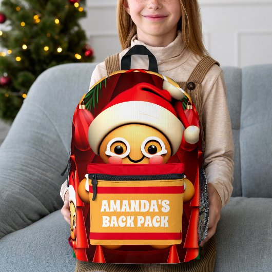Gingerbrei Mann Weihnachten Personalisierte Kinder Bedruckter Rucksack