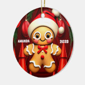 Gingerbrei Mann Weihnachten Personalisierte Kinder Keramik Ornament (Links)