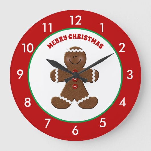 Gingerbrei Mann Weihnachten Personalisierte Uhr (Vorderseite)