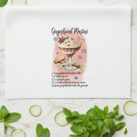 Gingerbrei Martini Cocktail Recipe Geschirrtuch (Gefaltet)