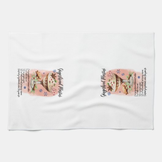 Gingerbrei Martini Cocktail Recipe Geschirrtuch (Horizontal)