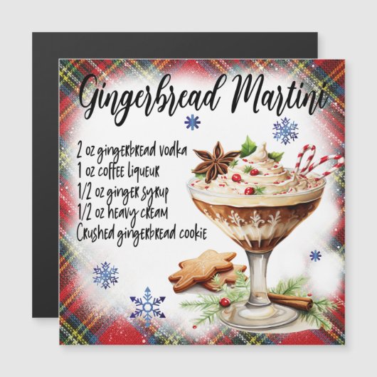 Gingerbrei Martini Rezept Magnetkarte (Vorne/Hinten)