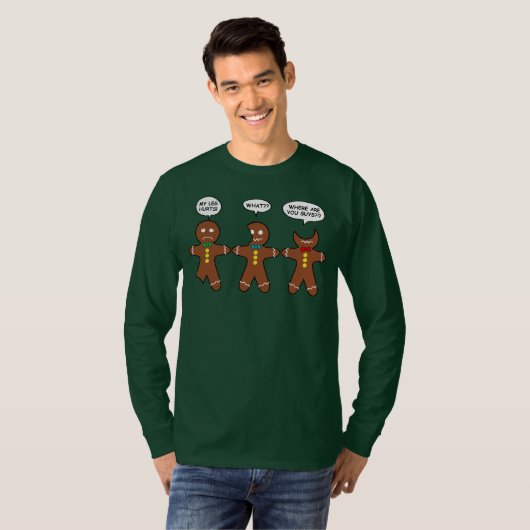 Gingerbrei Mein Leg Hurts Funny Long Sleeve T-Shirt (Vorne ganz)