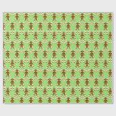 Gingerbrei Men & Candy Weihnachtswrapping Paper Geschenkpapier (Flach)