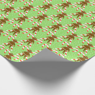 Gingerbrei Men & Candy Weihnachtswrapping Paper Geschenkpapier