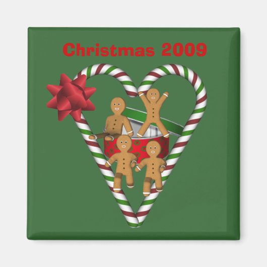 Gingerbrei Men Christmas Holiday Magnet (Vorne)