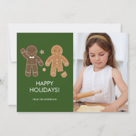 Gingerbrei Men Holiday Foto Card Feiertagskarte