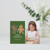 Gingerbrei Men Holiday Foto Postkarte (Stehend Vorderseite)