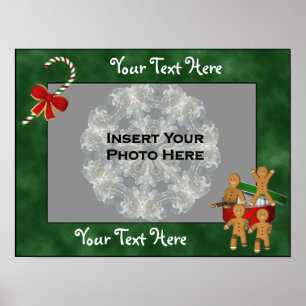 Gingerbrei Men Holiday Frame Add Foto Poster
