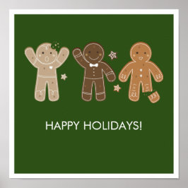 Gingerbrei Men Holiday Poster Print