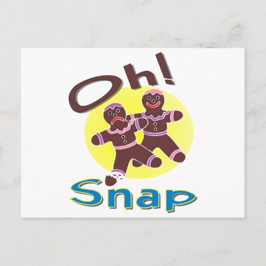 Gingerbrei Men Oh Snap Postkarte (Vorderseite)