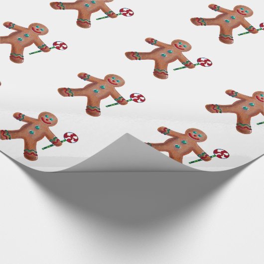 Gingerbrei Men Wrapping Paper Geschenkpapier (Ecke)