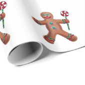 Gingerbrei Men Wrapping Paper Geschenkpapier (Rolleneckpunkt)