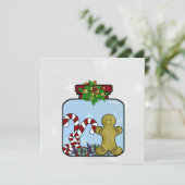 Gingerbrei Personalisierte Weihnachtskarte Feiertagskarte (Stehend Vorderseite)