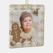 Gingerbrei Snowflake Weihnachtsfeiertag Kid Foto Keramikornament (Rechts)