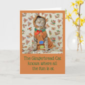 Gingerbrei Tabby Cat Weihnachtskarte Karte (Gelbe Blume)