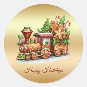 Gingerbrei-Train Holiday Sticker