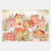 Gingerbrei Village Weihnachtswrapping Paper Geschenkpapier Set (Vorderseite)