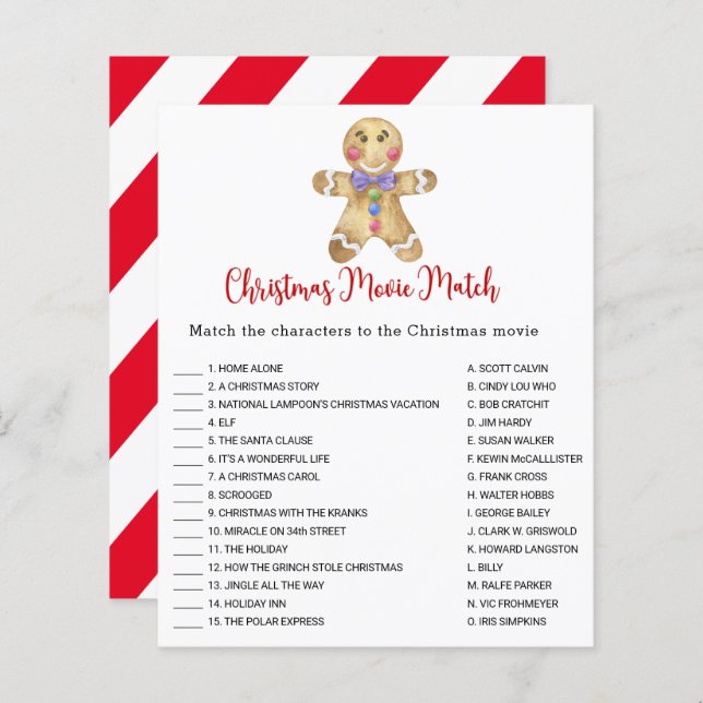 Gingerbrei - Weihnachts-Filmspiel (Vorne/Hinten)