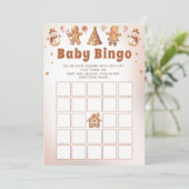 Gingerbrei Weihnachtsdusche Bingo Game Einladung (Stehend Vorderseite)