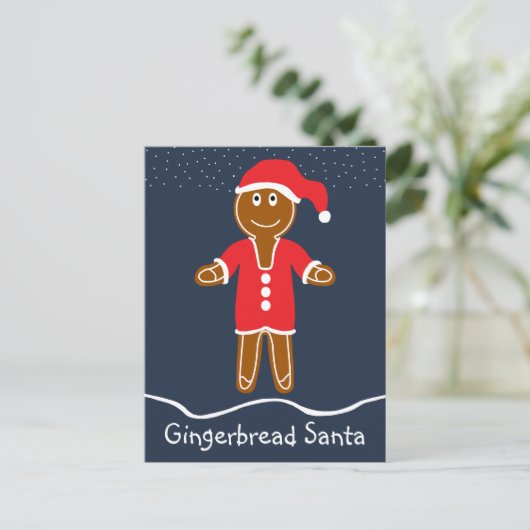 Gingerbrei Weihnachtsfeiertag Postkarte (Stehend Vorderseite)