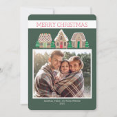 Gingerbrei Weihnachtsfotokarte für Familie Feiertagskarte (Vorderseite)