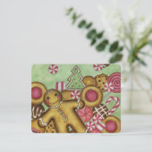 Gingerbrei Weihnachtskarte Feiertagskarte (Stehend Vorderseite)