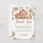 Gingerbrei Weihnachtskeks Geburtstag Dankeskarte (Vorderseite)